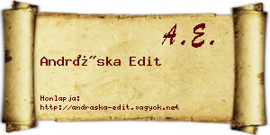 Andráska Edit névjegykártya